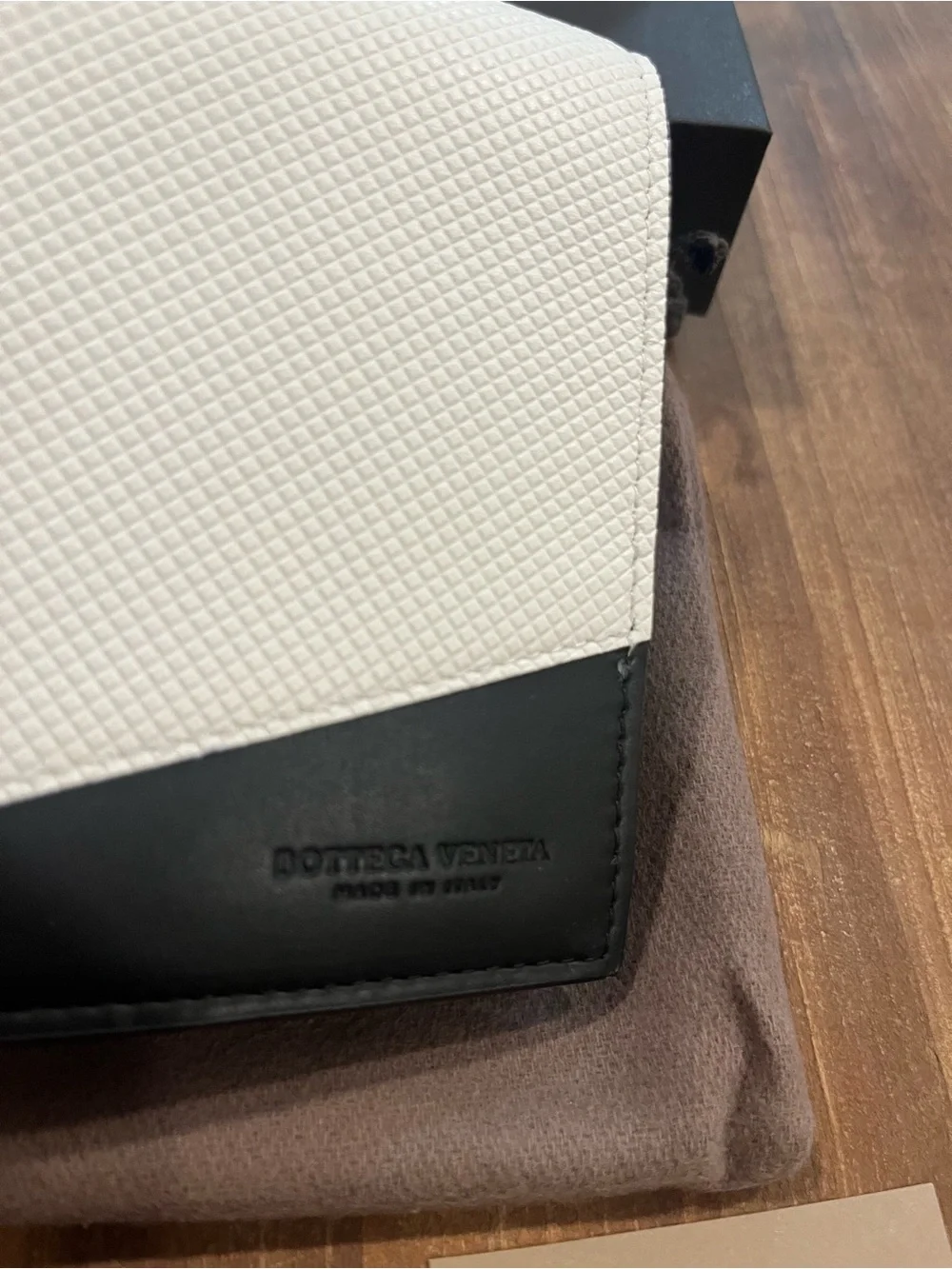 NIB*** Bottega Veneta Logo Embossed Two Tone Bi-fold Wallet